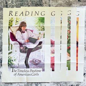Vintage American Girl Reading Posters - Set of 5 🎉👏
